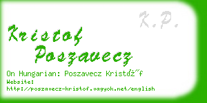 kristof poszavecz business card